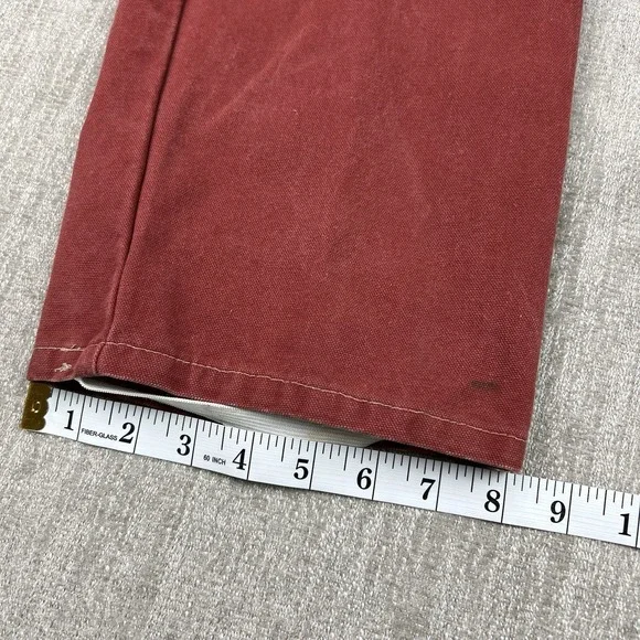 Vintage 60s Cactus Concha's Canvas Buckle Back Pants 38x30 Cowboy Crimson Red